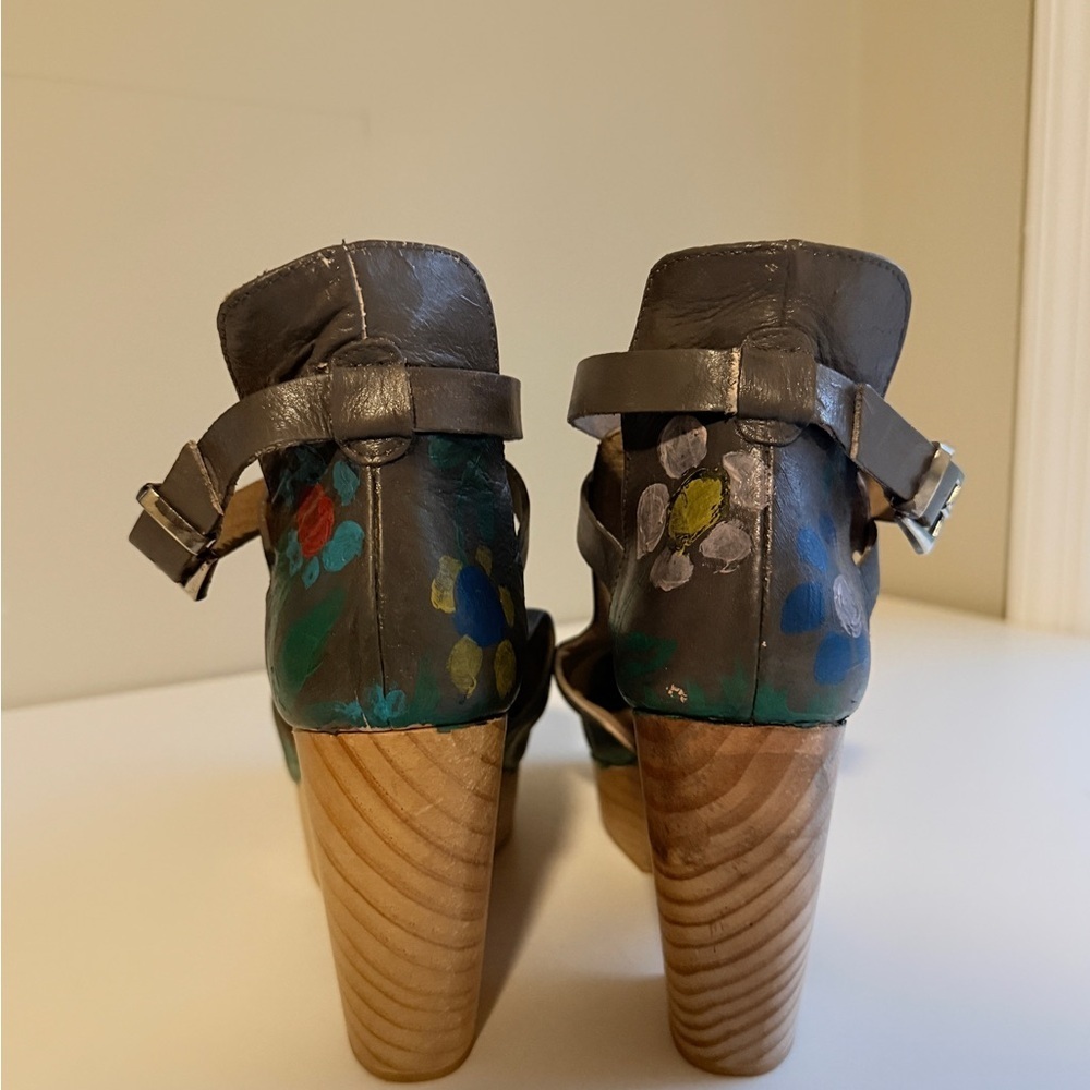 Free People Multicolor Floral Platform Mules 39.5 - Picture 4 of 16